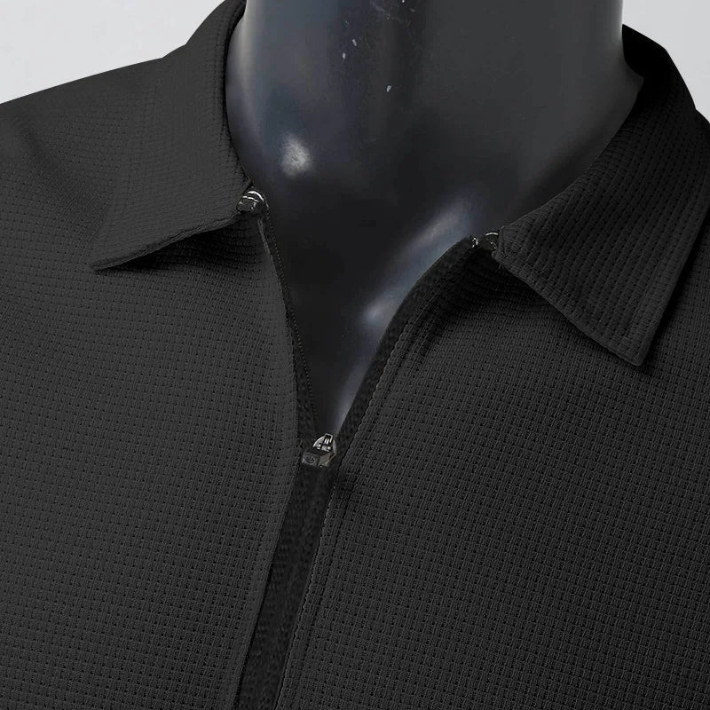 VogeLuxe | Men’s Textured Zip Up Collared Jacket
