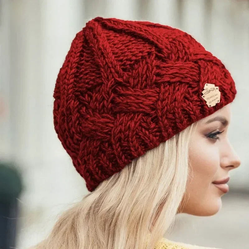 Warm Winter Knit Beanie for Ladies