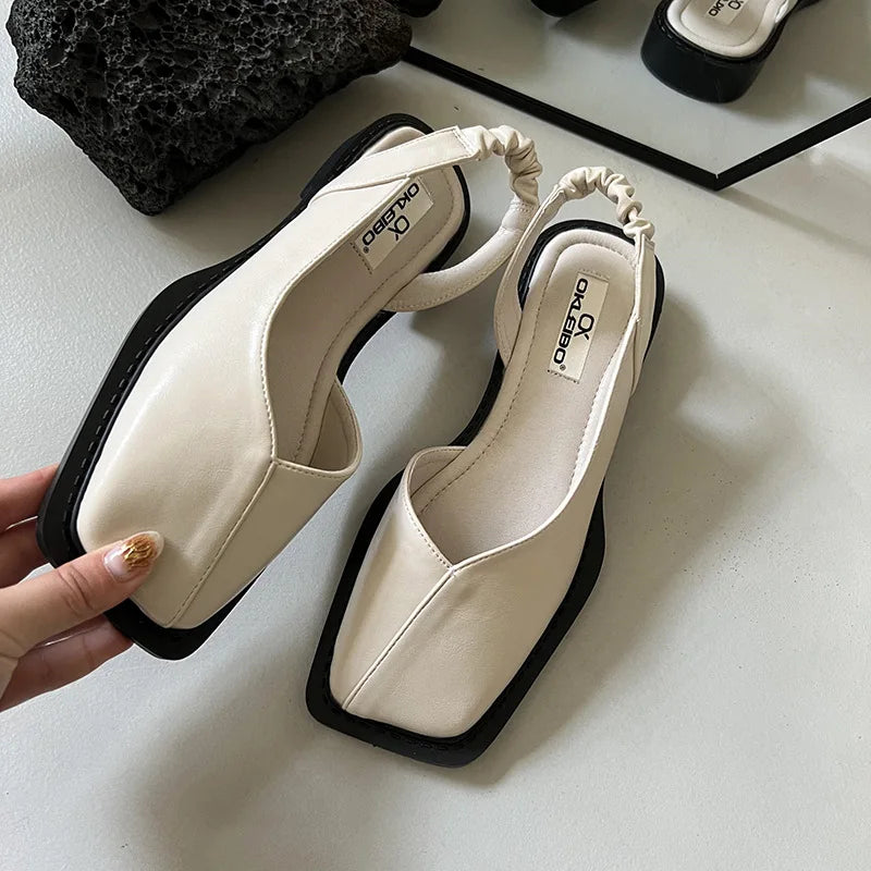Women's Comfortable Square Toe Slingback Sandals