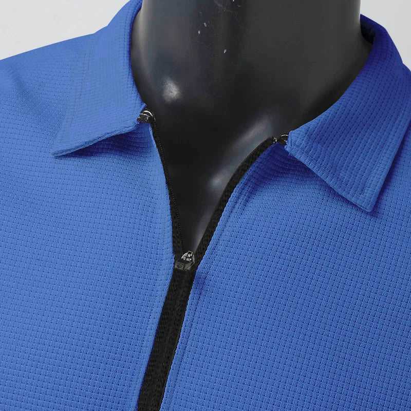 VogeLuxe | Men’s Textured Zip Up Collared Jacket