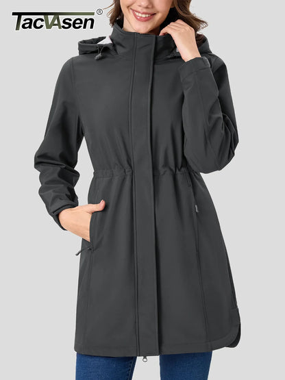 Waterproof Breathable Ladies Long Parka Jacket