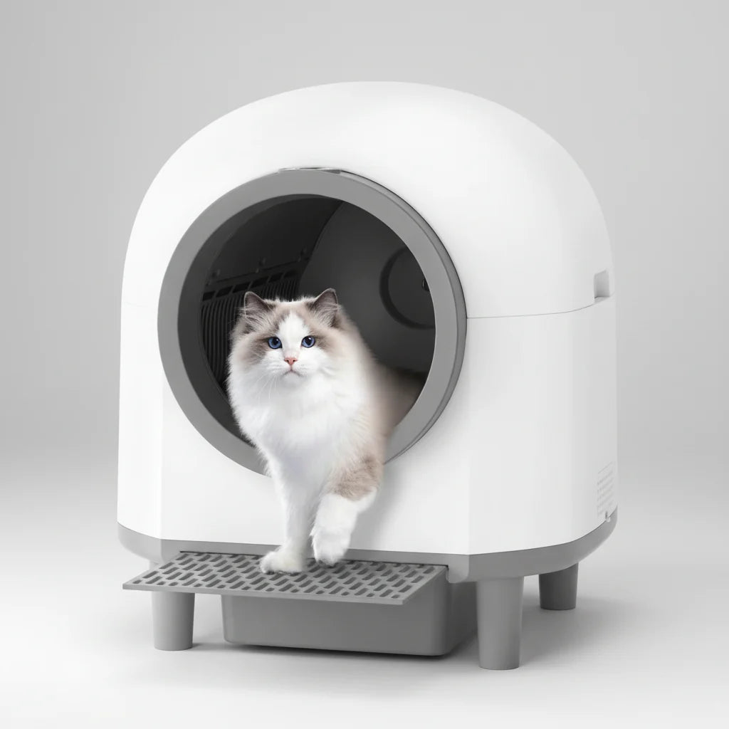 Smart Wi-Fi Cat Litter Box with Odor Absorbent Filter - VogeLuxe