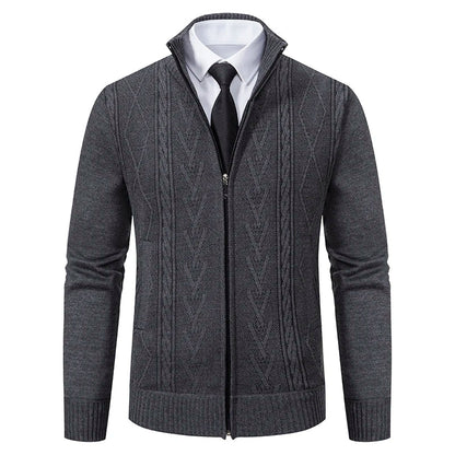 Soft Men's Knit Cashmere Sweater Jacket