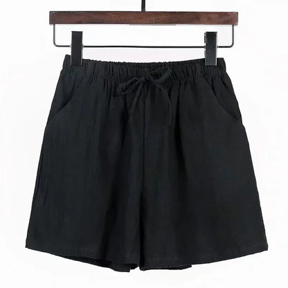 Relaxed Fit Linen Beach Shorts for Women