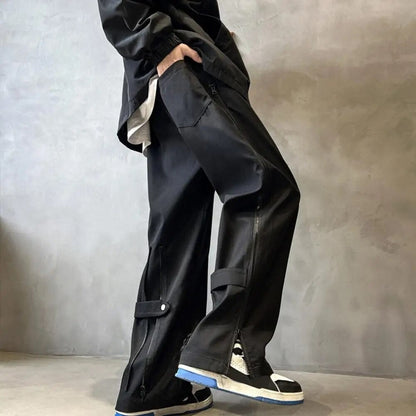 Men's Comfortable Dark Grey Relaxed Fit Cargo Pants
