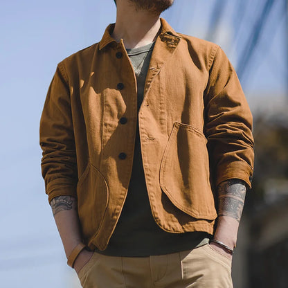 Practical Multi-Pocket Mens Work Jacket Cotton - BritishElegance