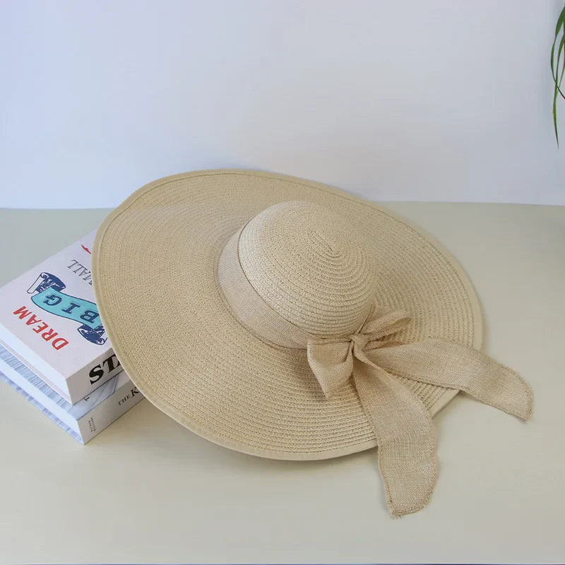 Lightweight Packable Straw Sun Hat with Ribbon