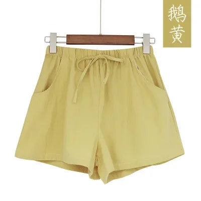 Relaxed Fit Linen Beach Shorts for Women