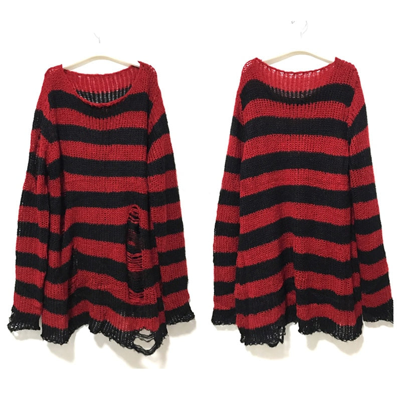 Relaxed Fit Women's Striped Lightweight Sweatshirt