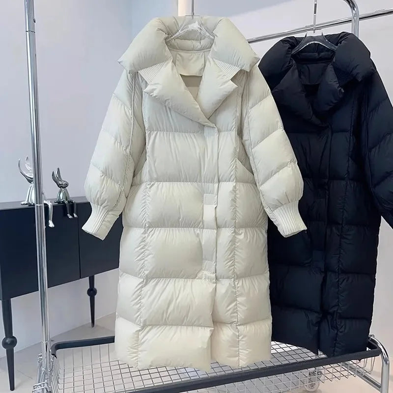 Warm 90% White Down Filled Women's Puffy Parka