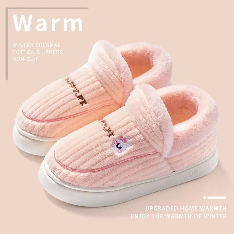 Cozy Fleece Slippers for Women - Warm Non-Slip House Shoes