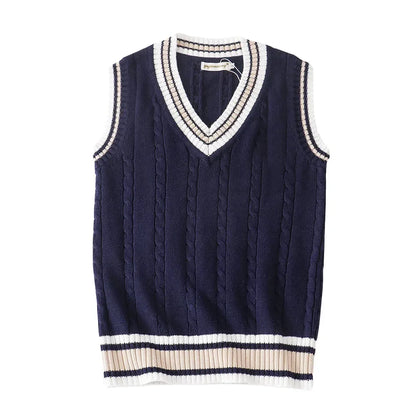 Stylish Knit Vest Sweater – Comfortable V-Neck Top