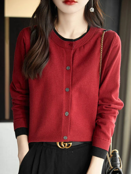 Pastel Color Block Open Front Cardigan Sweater for Women