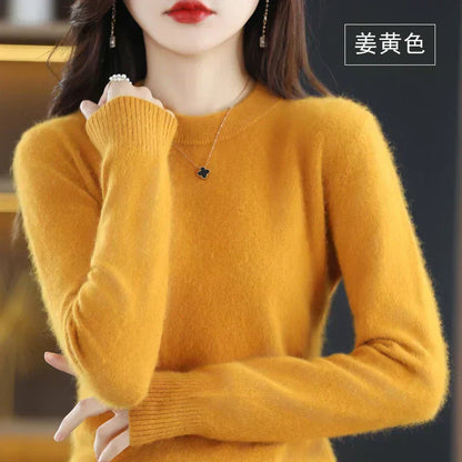 Soft Women's Cashmere Crew Neck Fitted Sweater