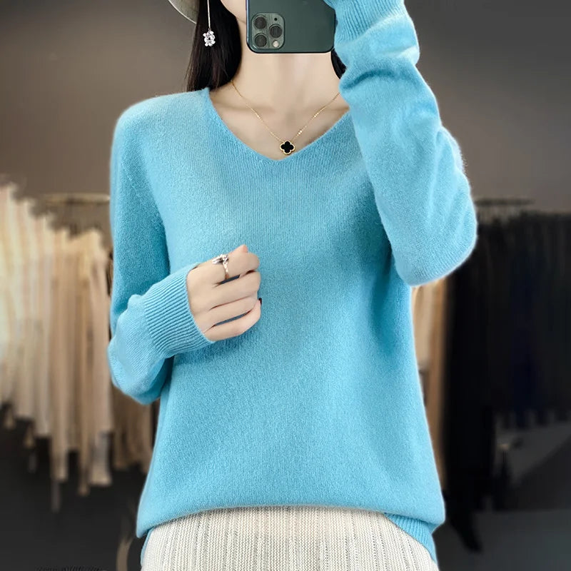 Soft Merino Wool V-Neck Sweater
