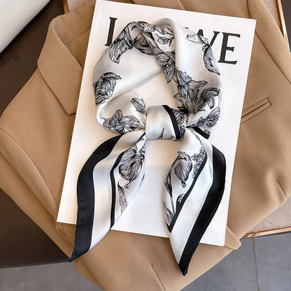 Soft Plaid Scarf for Women Neck Hair Accessory