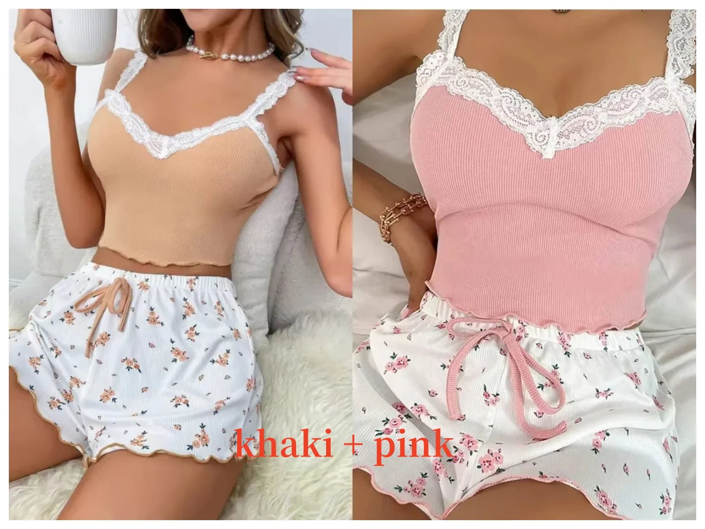 Soft Pastel Pink Sleepwear Pajama Set for Women