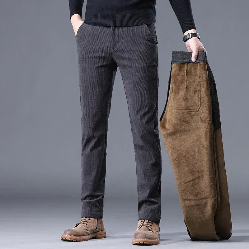 Men's Soft Fleece Work Pants with Slim Fit Style - VogeLuxe