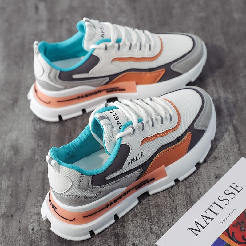 Fashionable Women's Sneakers with Thick Sole - VogeLuxe