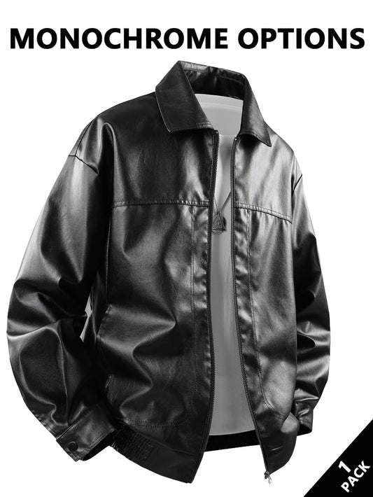 Classic Biker Leather Coat - VogeLuxe