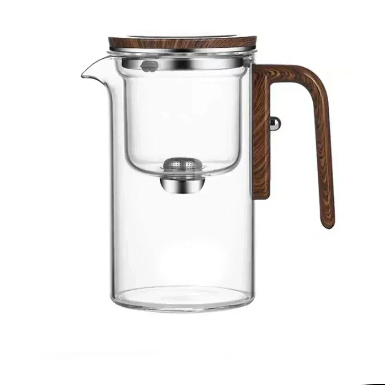 Clear Glass Teapot With Built-In Strainer And Infuser