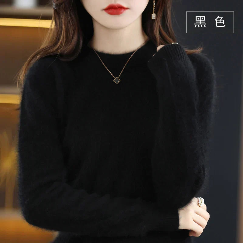 Luxury Cashmere Crew Neck Slim Fit Women's Sweater
