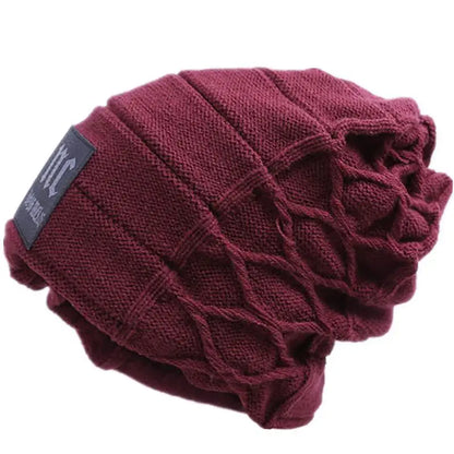 Warm Faux Fur Lined Knit Winter Hat