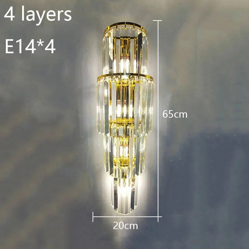 Beautiful Crystal Column Wall Light With Soft Glow