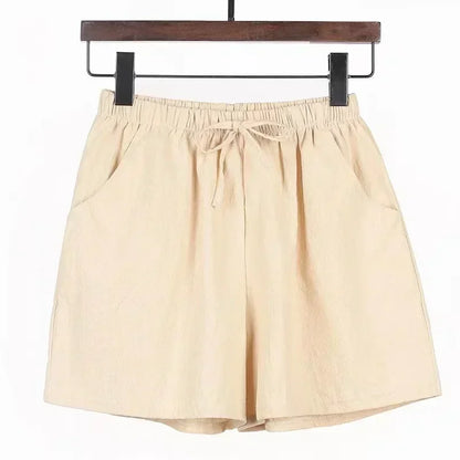 Relaxed Fit Linen Beach Shorts for Women