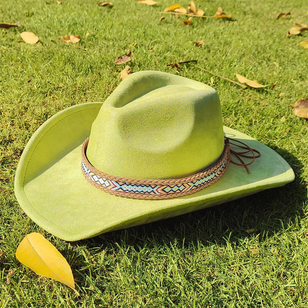 Soft Wide Brim Cowboy Hat Adjustable Size