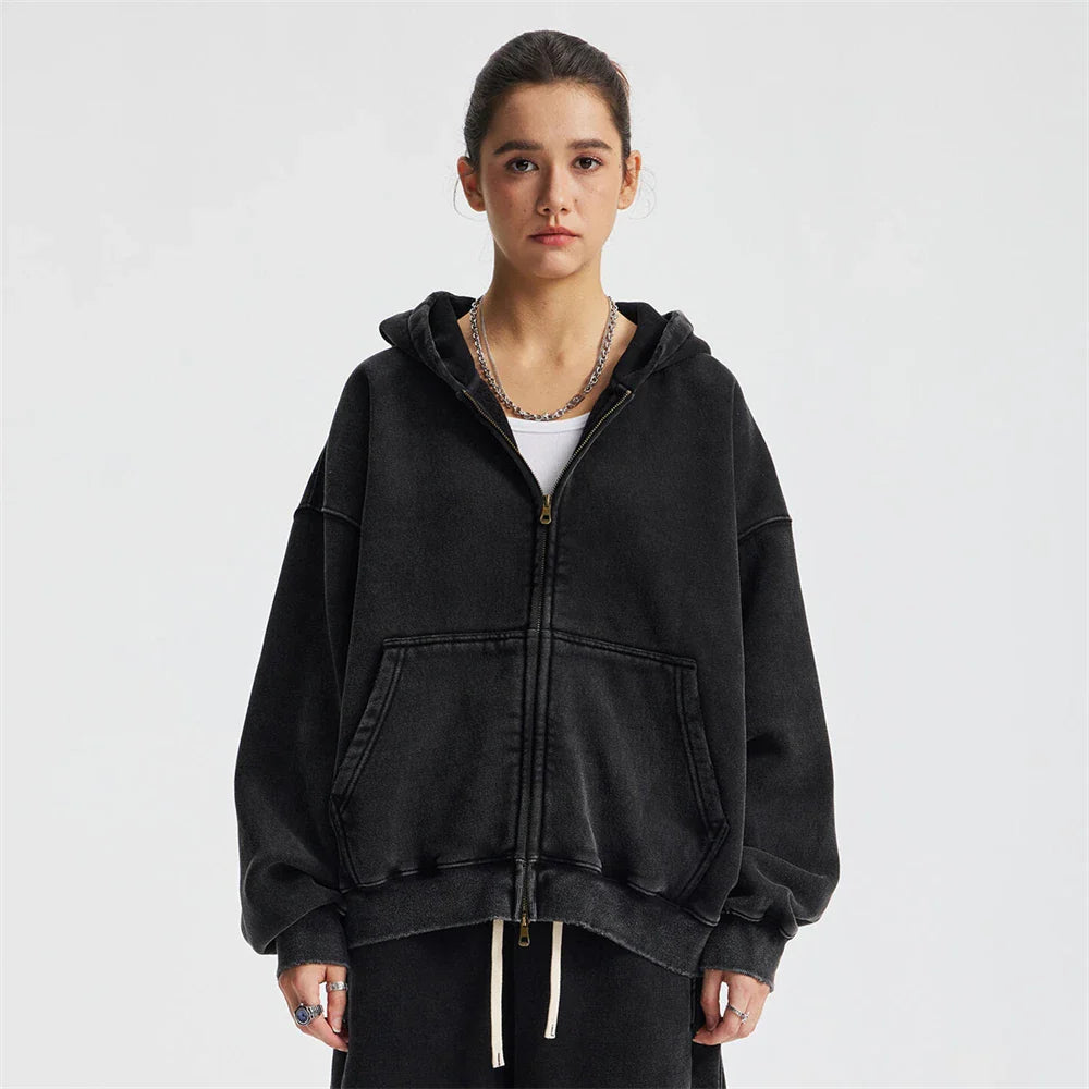 Warm Thick Fleece Zip Up Hoodie for Men and Women