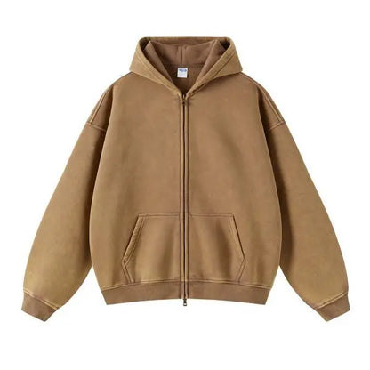 Premium Distressed Full Zip Urban Hoodie