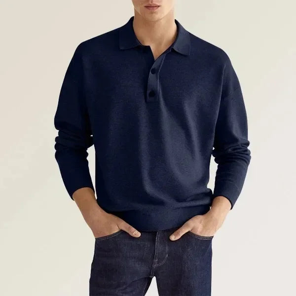 Classic Fit Men's Polo Shirt – Slim Button Down Collar Top