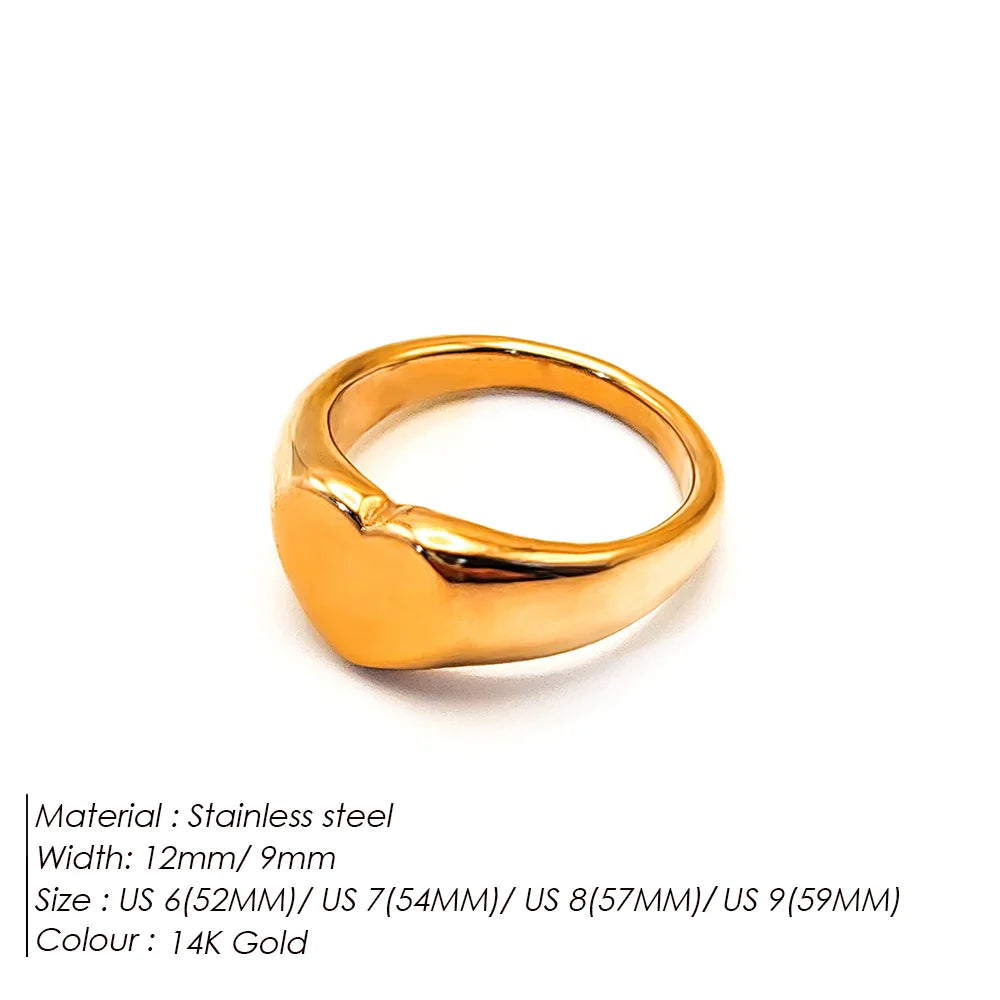 Simple Gold Tone Circular Women's Party Ring