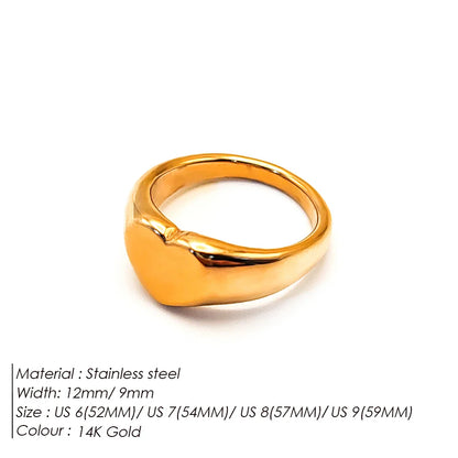 Simple Gold Tone Circular Women's Party Ring