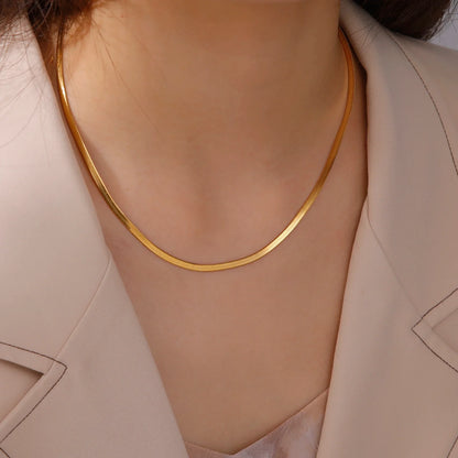 Luxury Silver Tone Snake Chain Necklace