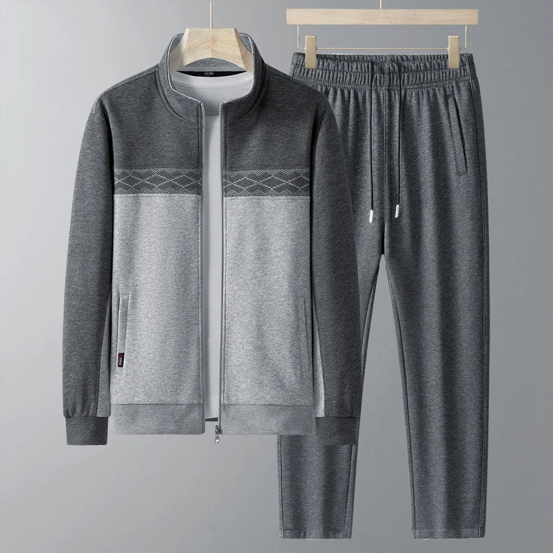 Men's Relaxing 2 Piece Tracksuit with Zip Jacket
