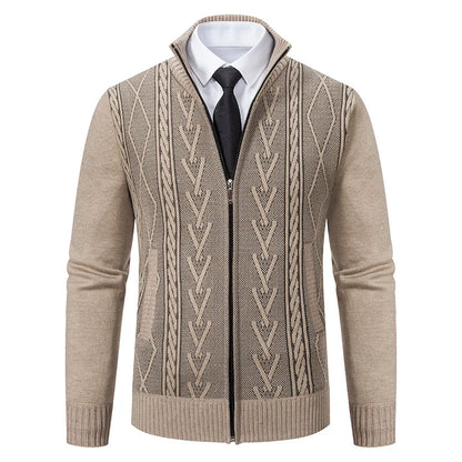 Soft Men's Knit Cashmere Sweater Jacket