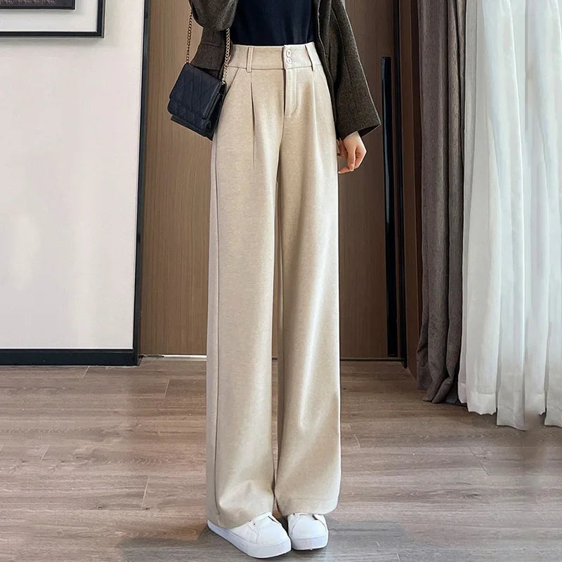 Classic Fit Warm Wool Straight Leg Pants