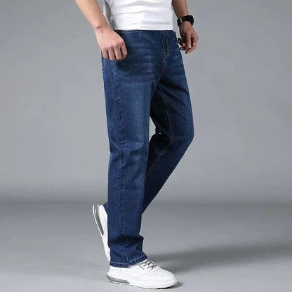 Slim Fit Men's Dark Straight Leg Stretch Jeans