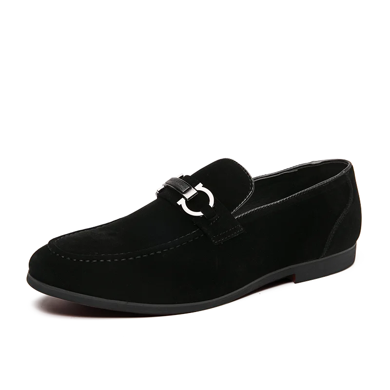 Leather Brown Slip On Moccasin Shoes For Men