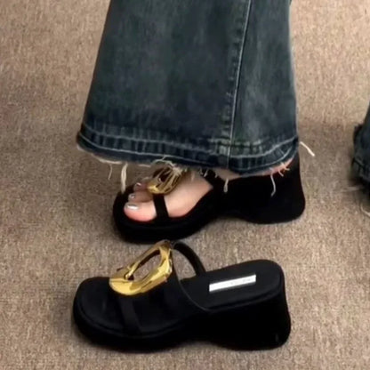 Ladies' Buckle Detail High Heel Sandals - VogeLuxe