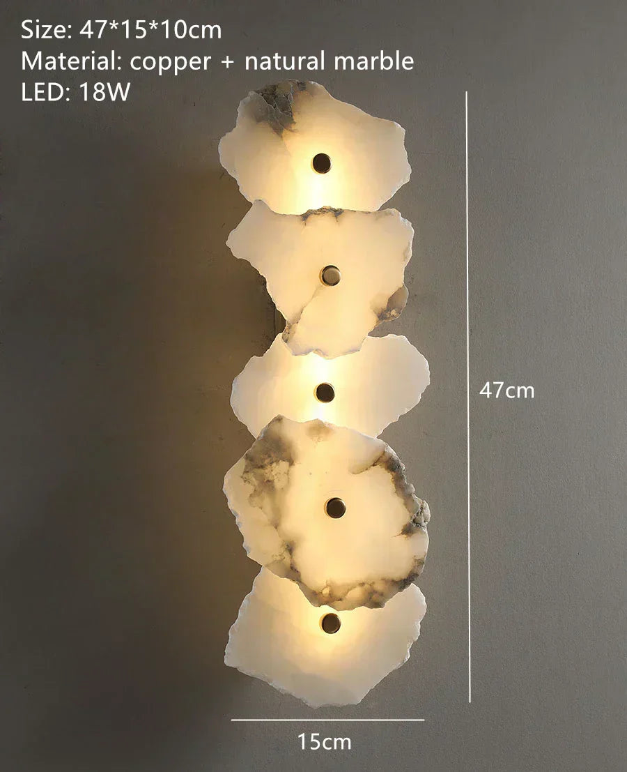 Luxury Marble LED Wall Light With Copper Details