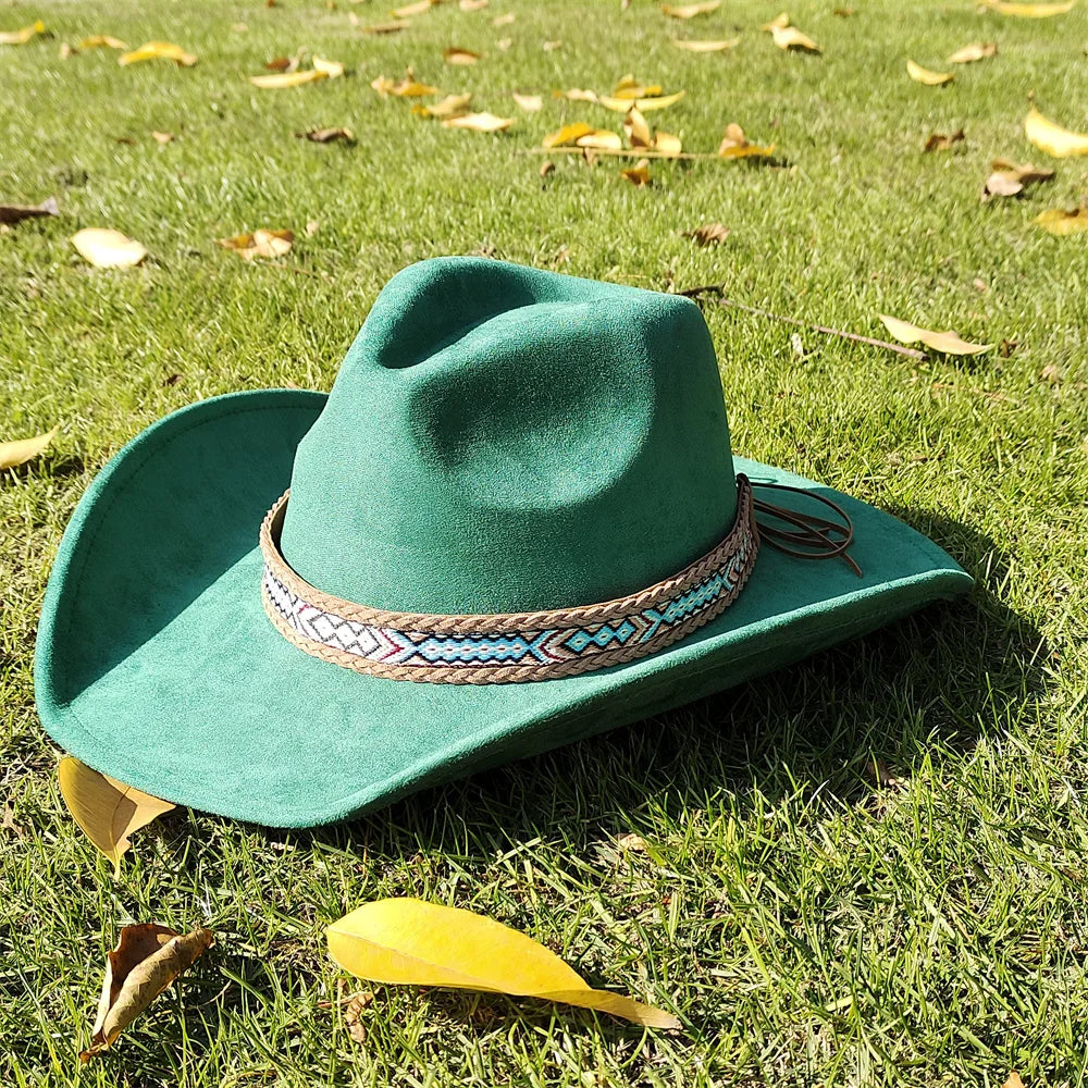 Soft Wide Brim Cowboy Hat Adjustable Size