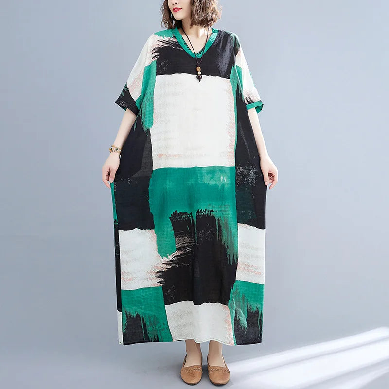 Free-Spirited Global Maxi Sundress - Relaxed Casual Wear