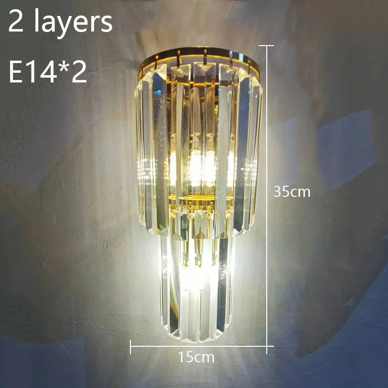 Beautiful Crystal Column Wall Light With Soft Glow