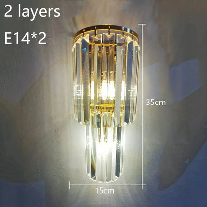 Beautiful Crystal Column Wall Light With Soft Glow