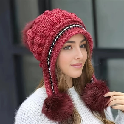 Warm Fleece Lined Winter Beanie Hat