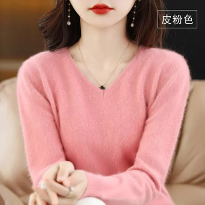 Soft Cashmere V Neck Women's Slim Fit Sweater