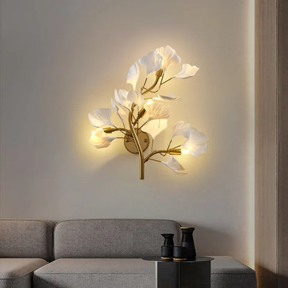 Beautiful Floral Glass Wall Light